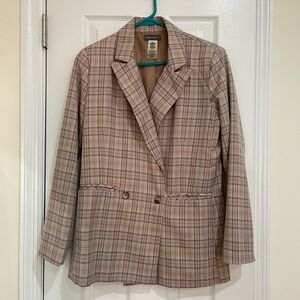 Double Breasted Plaid Blazer